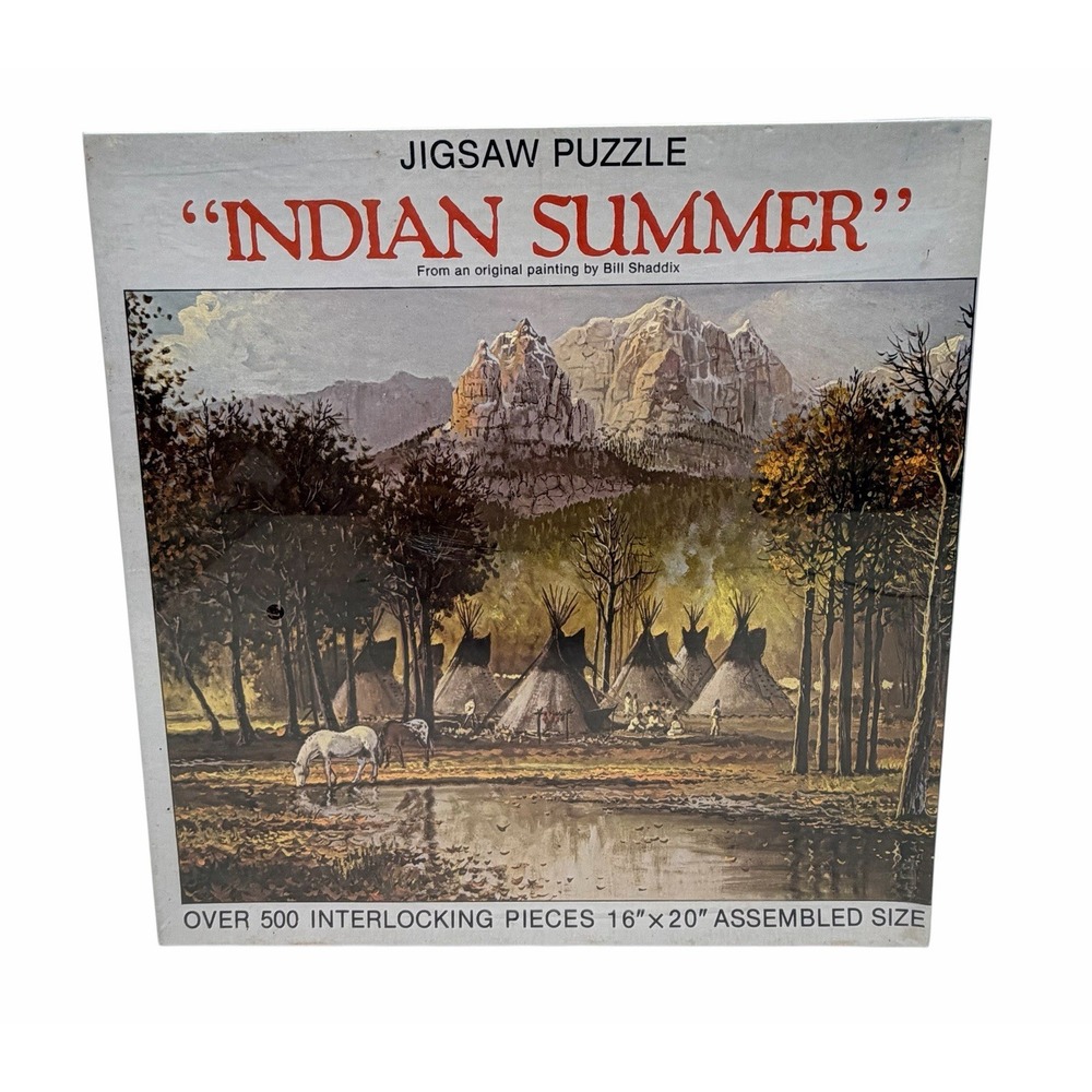 Nordevco 1983 "Indian Summer" 500pc Jigsaw Puzzle Native American Landscape NEW